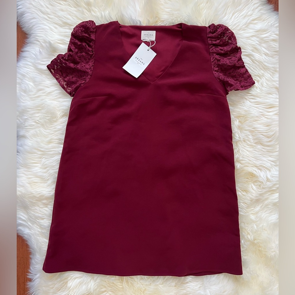 Sezane Coletta Dress In Burgundy
